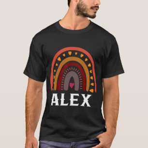 Camiseta Alex Colorful Rainbow homem, rapaz, ideia do nome 