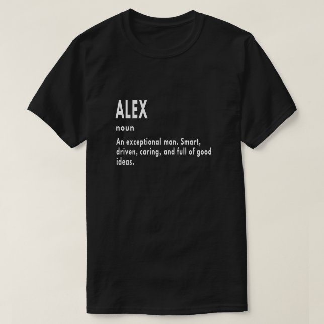 Camiseta Alex Dons, Novo, Um Homem Excepcional (Frente do Design)