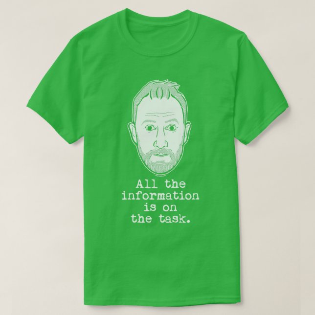 Camiseta Alex Horne Taskmaster Todas As Informações Estão N (Frente do Design)