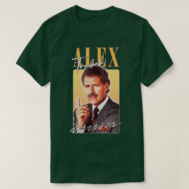 Camiseta Alex Trebek - Design de Ventilador Retroestético (Frente do Design)
