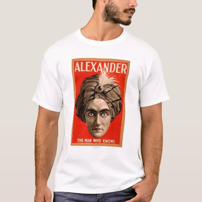 Camiseta Alexander o homem que sabe o poster mágico (Frente)