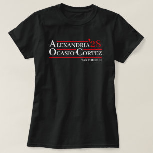Camiseta Alexandria Ocasio-Cortez 2028 AOC 28 Taxar os rico