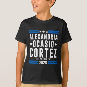 Camiseta Alexandria Ocasio Cortez Para O Presidente 2028, A