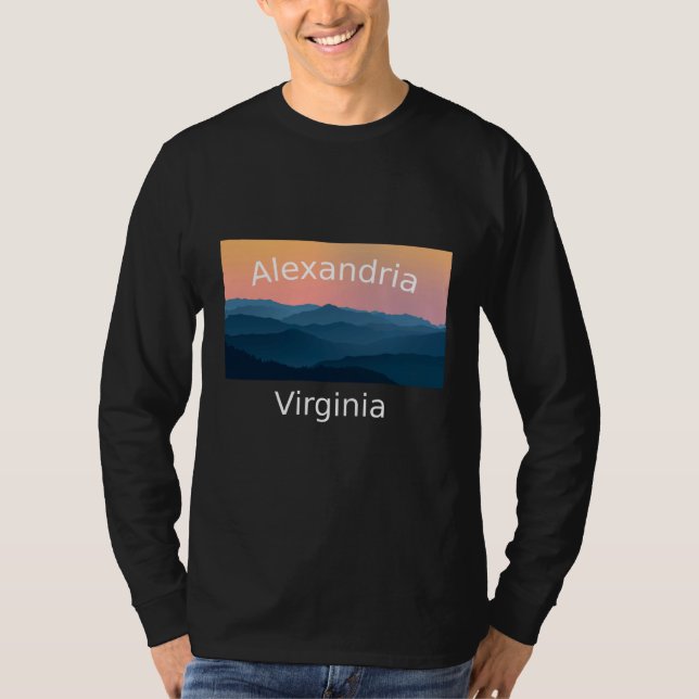 Camiseta Alexandria Virginia Mountain sunset hometown (Frente)