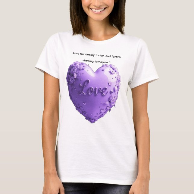 Camiseta AlexDizaine "Eternal Love" 3D Lavender Heart T-Shi (Frente)