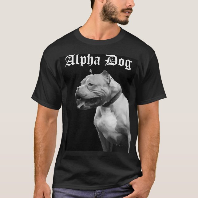 Camiseta alfa dos homens do pitbull do cão (Frente)