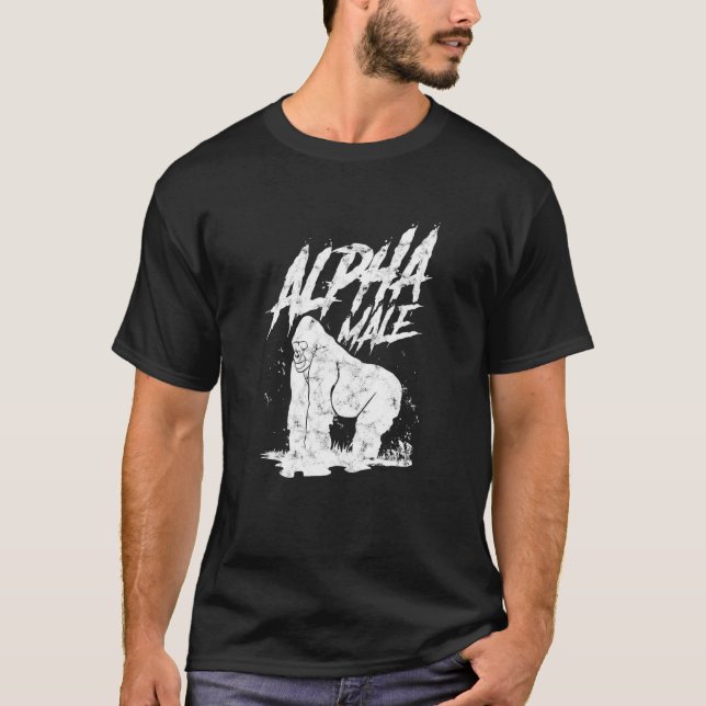 Camiseta Alfa Para Masculinidade Positiva De Gorila Pai Ape (Frente)