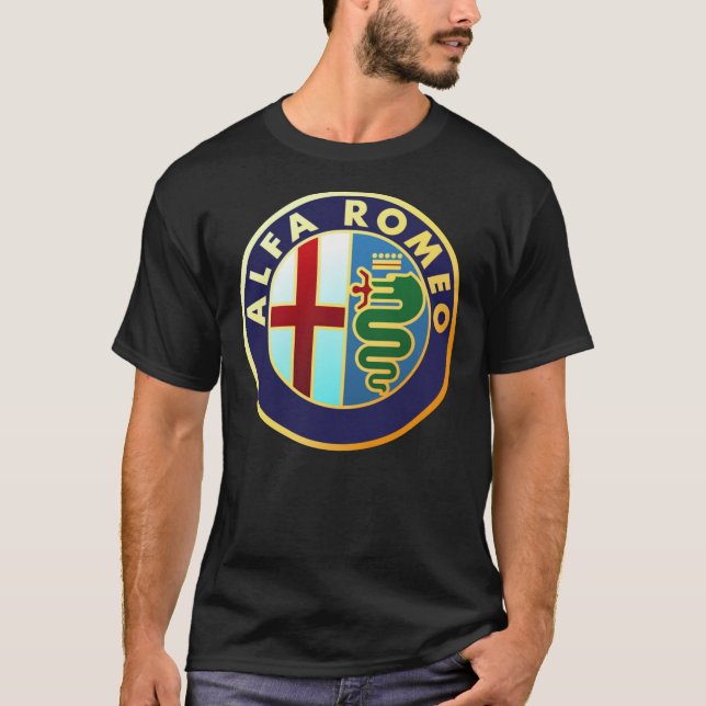 Camiseta Alfa Romeo - Classic Car Logos Classic T-Shirt (Frente)