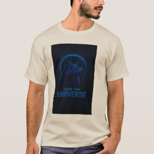 Camiseta Alfa Wolf T-Shirt   Arte Animal Espacial Futurísti