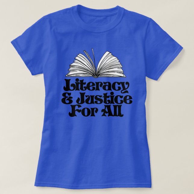 Camiseta Alfabetização e Justiça para Todos (Frente do Design)