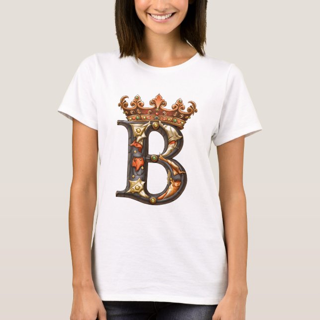 Camiseta Alfabeto b com coroa (Frente)