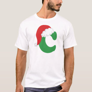 Camiseta Alfabeto da letra C do Natal