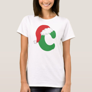 Camiseta Alfabeto da letra C do Natal