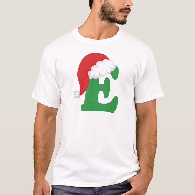 Camiseta Alfabeto da letra E do Natal (Frente)