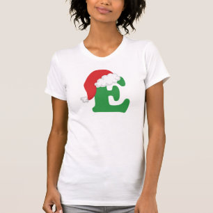Camiseta Alfabeto da letra E do Natal
