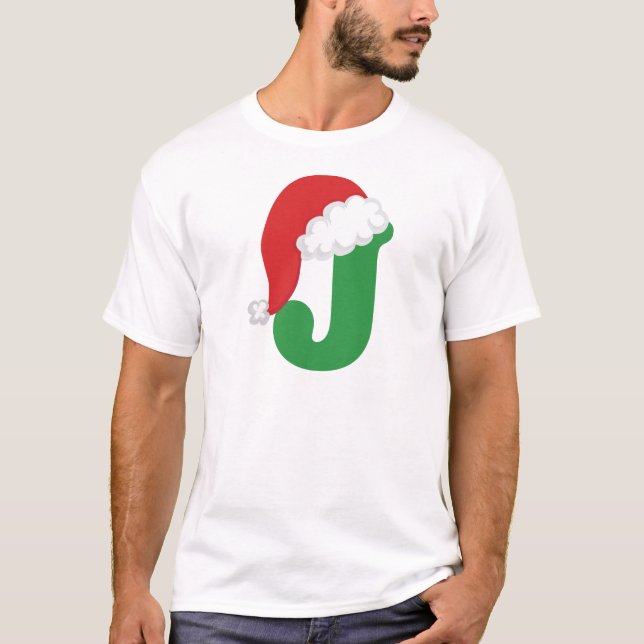 Camiseta Alfabeto da letra J do Natal (Frente)