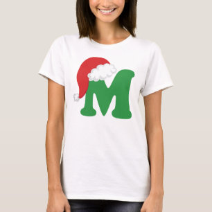 Camiseta Alfabeto da letra M do Natal