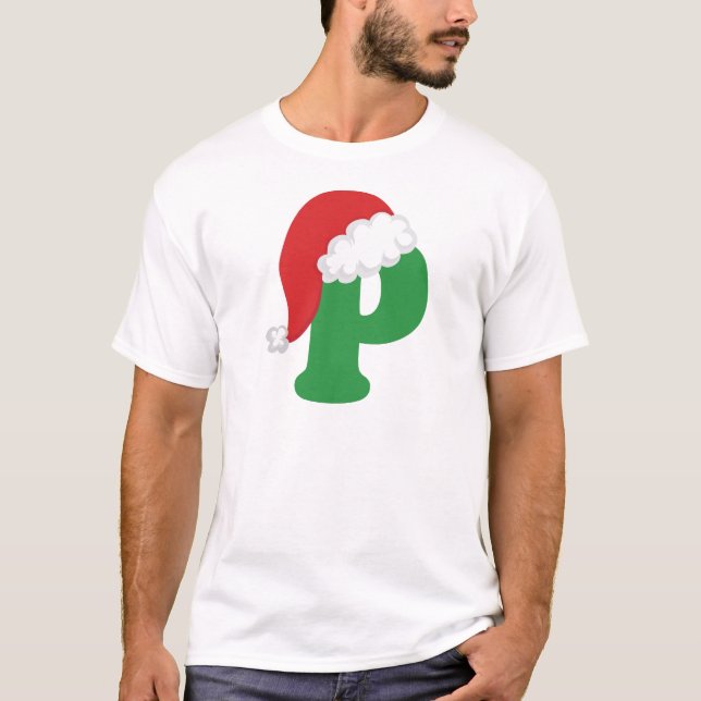 Camiseta Alfabeto da letra P do Natal (Frente)