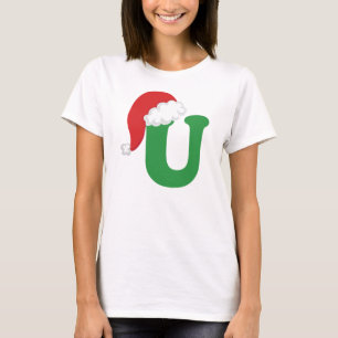 Camiseta Alfabeto da letra U do Natal