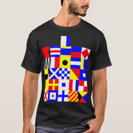 Camiseta Alfabeto de Bandeiras de Sinais Marítimos A–Z Desi