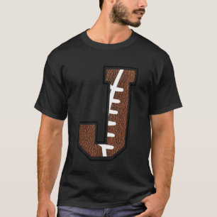 Camiseta Alfabeto de Futebol Monograma Letra Inicial J
