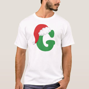 Camiseta Alfabeto de G da letra do Natal