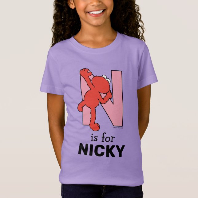 Camiseta Alfabeto do Elmo | Rosa N (Frente)