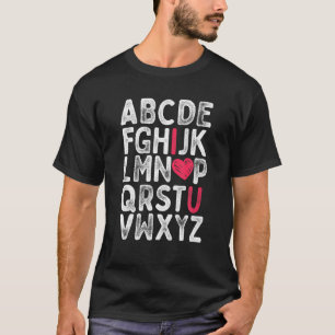 Camiseta Alfabeto do professor retrô de corte feliz dia de