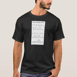 Camiseta Alfabeto e números americanos do linguagem gestua