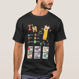 Camiseta Alfabeto Fonética & Ideia de Forma Para Crianças E