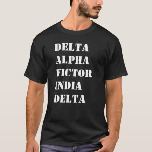Camiseta Alfabeto Fonético Alfabetizado Personalizado