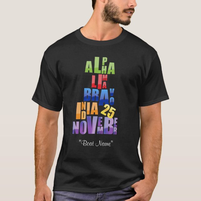 Camiseta Alfabeto fonético de Albin 25 (Frente)