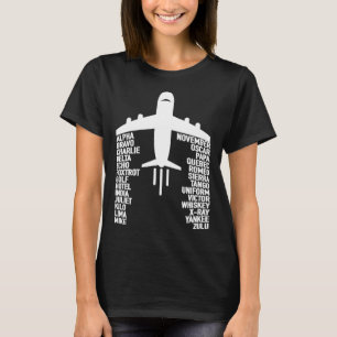 Camiseta Alfabeto Fonético Piloto Avião  1