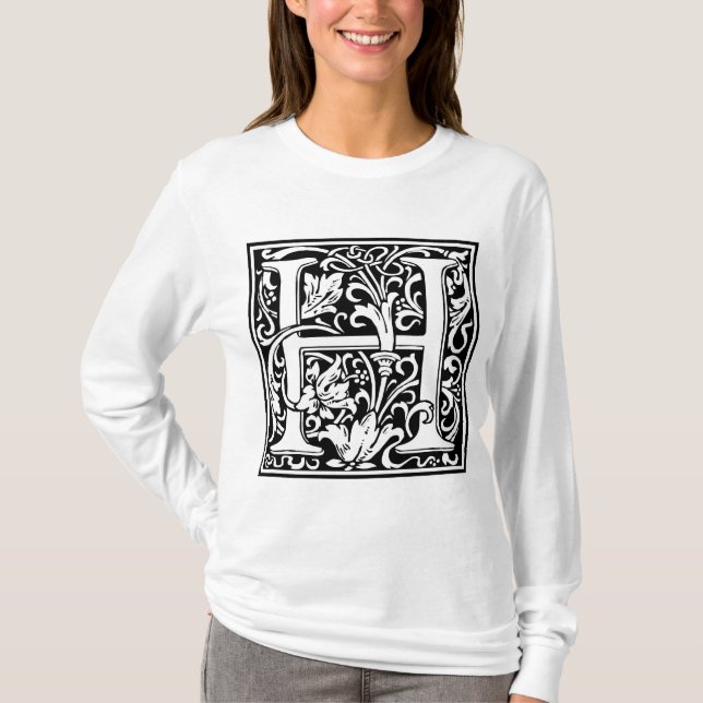 Camiseta Alfabeto “H” de William Morris (Frente)