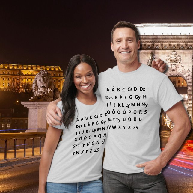 Camiseta alfabeto húngaro (Criador carregado)