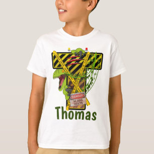 Camiseta Alfabeto Jurássico Nome Personalizado da Letra