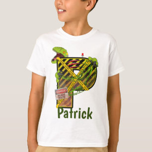 Camiseta Alfabeto Jurássico Nome Personalizado da Letra I