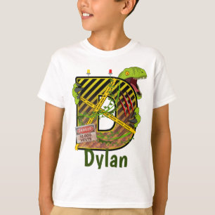 Camiseta Alfabeto Jurássico Nome Personalizado da Letra I