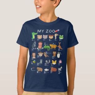 Camiseta Alfabeto - Letra A-Z Minha Escola Menino de Zoo