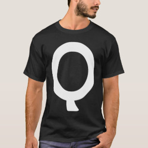 Camiseta Alfabeto Letra Maiúscula Q Branco Grande Simples N