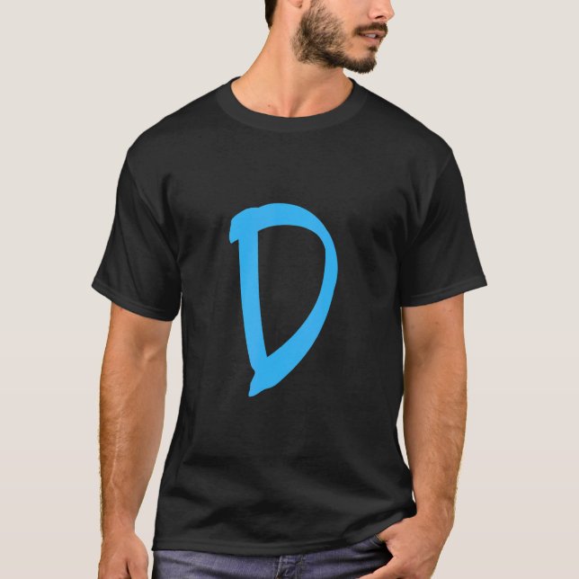 Camiseta alfabeto - Letra manuscrita D (Frente)