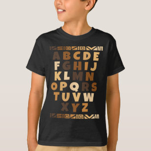 Camiseta Alfabeto Melanina Mês da História Negra Professore