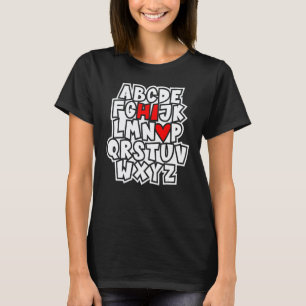 Camiseta Alfabeto Olá De Volta à Escola Pré K Jardim de Inf