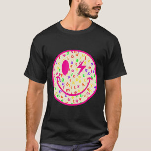 Camiseta Alfabeto Rosto Feliz De Volta à Escola Professor R