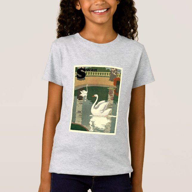 Camiseta Alfabeto Vintage White Swans (Frente)