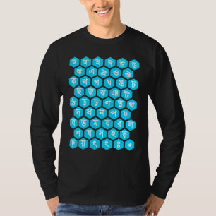 Camiseta Alfabetos Arco-íris Bangla Letras Aprendendo Benga
