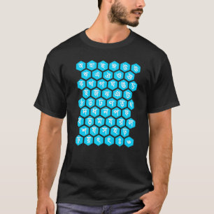 Camiseta Alfabetos Bangla Arco-íris Letras Aprendendo Benga