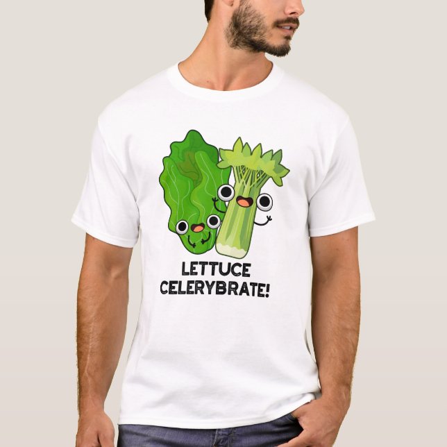 Camiseta Alface Celerybrate Funny Veggie Pun (Frente)