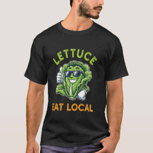 Camiseta Alface Coma Local, Divertido Movimento Punny Farm-