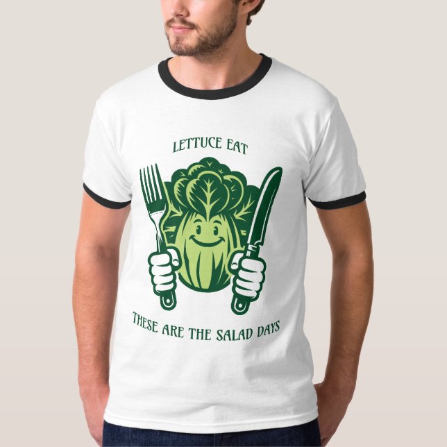Camiseta Alface Comendo, Estes São Os Dias Da Salada (Frente)